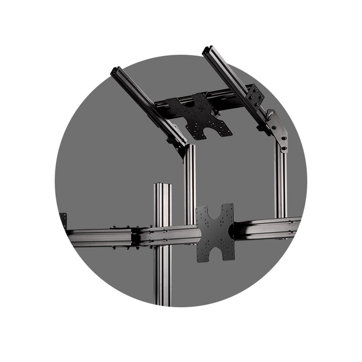 ELITE QUAD MONITOR STAND CARBON GREY - SimBelgium®