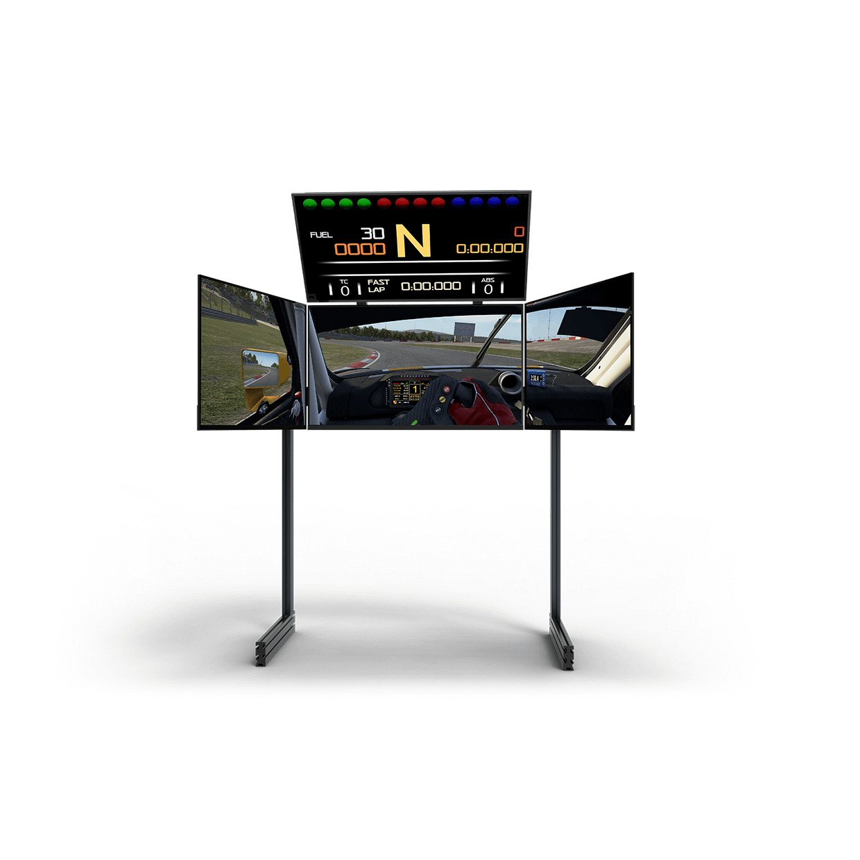 ELITE QUAD MONITOR STAND CARBON GREY - SimBelgium®